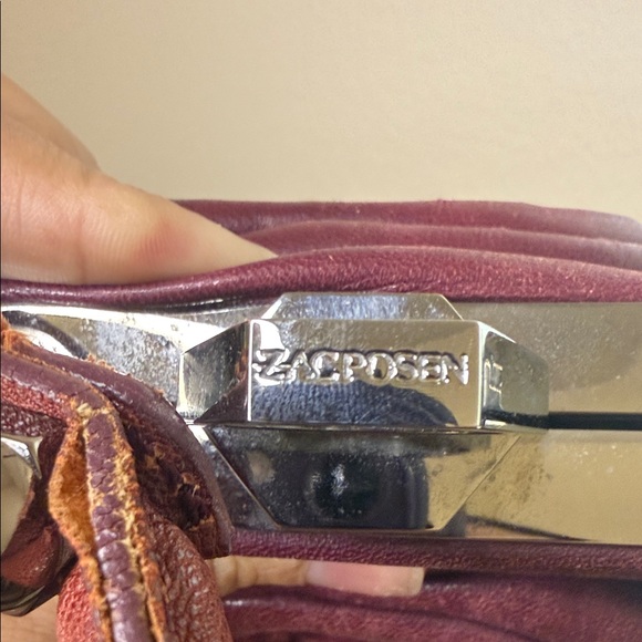 Zac Posen Deep Red Leather Shoulder Bag - Picture 6 of 8